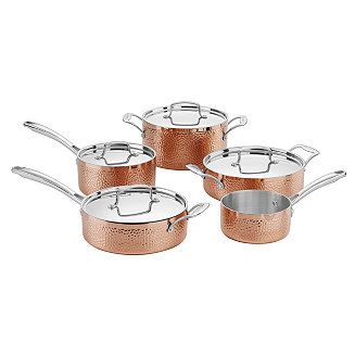 Hammered Collection Copper Tri-Ply 9 Piece Cookware Set | Macys (US)
