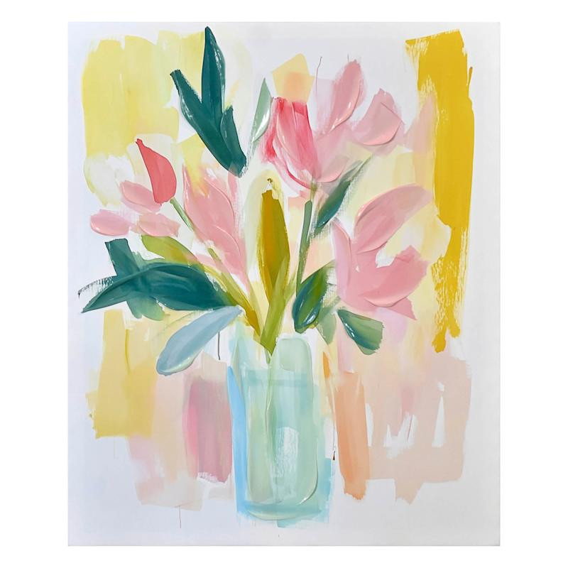 Bright Watercolor Florals in Vase Canvas Wall Art, 16x20 | At Home