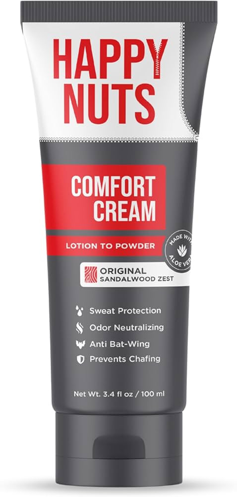 HAPPY NUTS Comfort Cream Deodorant For Men: Anti-Chafing Sweat Defense, Odor Control, Aluminum-Fr... | Amazon (US)
