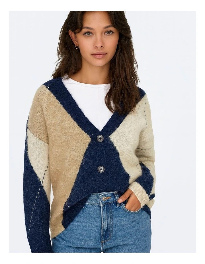 ONLYNoeme Printed Cardi in Navy | Myer