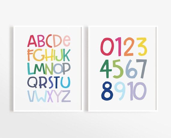 Alphabet and Numbers Art Print, Instant Download, Nursery Art Print, Alphabet Letters,  Alphabet ... | Etsy (US)
