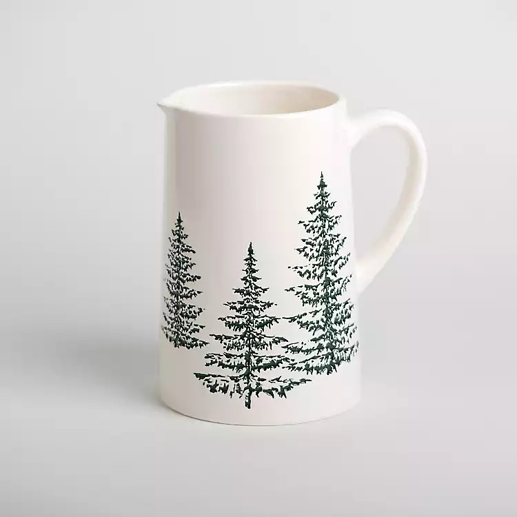 Evergreen Trees Ceramic Pitcher | Kirkland's Home