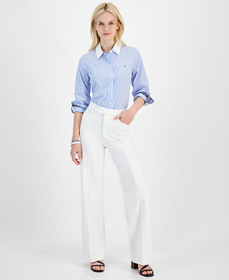 Tommy Hilfiger Women's Ponté Knit Boot-Cut Trousers - Macy's | Macy's