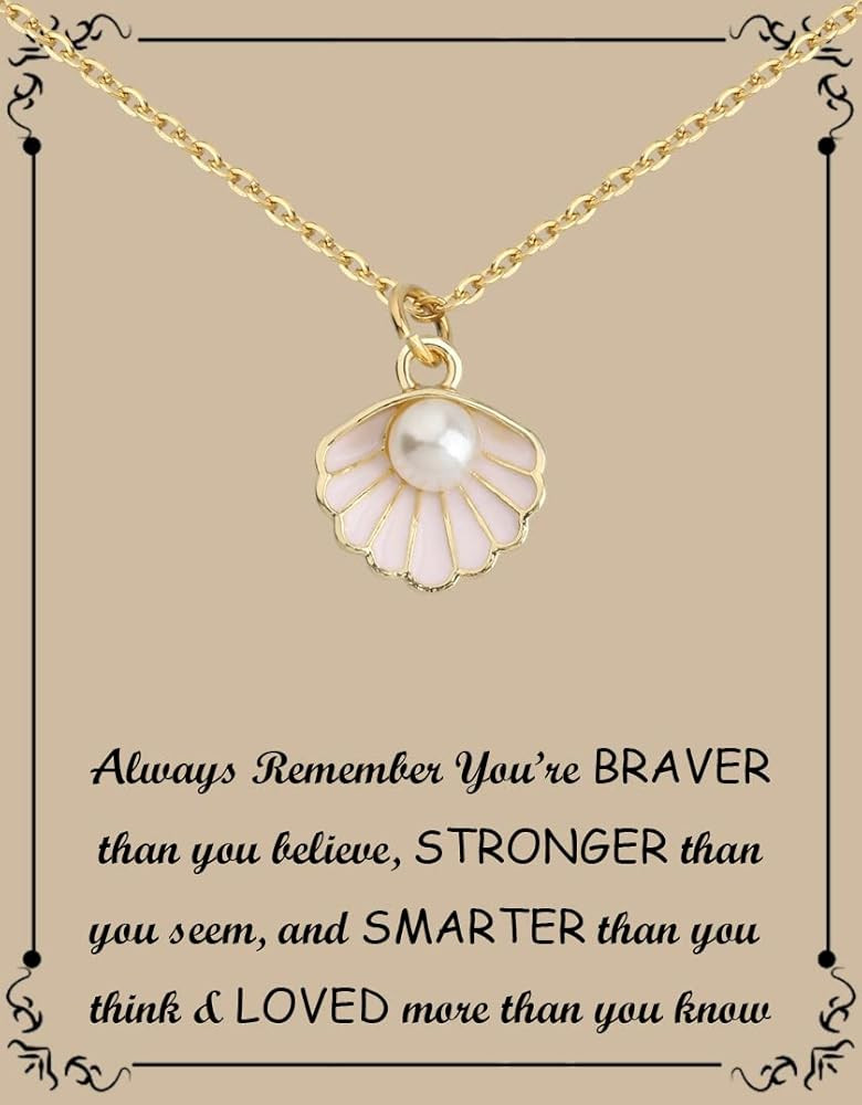 Seashell Pendant Necklace Beach Lover Gifts Scallop Necklace Enamel Blue Seashell Jewelry Gifts f... | Amazon (US)