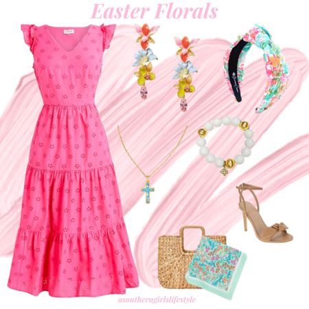 Florals for Easter Sunday! 
Or for us extra girly girls .. any Sunday

Headband & Bracelet are BriannaCannon.com my discount code is ANNA10

Pink Eyelet Tiered Midi Dress, Floral Enamel Statement Earrings, Cross Necklace, Bow Heels, Straw Purse & Floral Scarf/Bandana

Some pieces are on Sale! 

Spring Dress. Summer. J.Crew Factory. Kate Spade. Target. Nordstrom. Kendra Scott. 

#LTKSeasonal #LTKsalealert #LTKstyletip