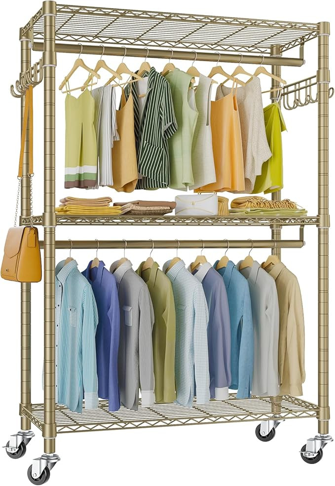 VIPEK R2 Plus Rolling Clothes Rack for Hanging Clothes Heavy Duty Garment Rack 3 Tiers Adjustable... | Amazon (US)