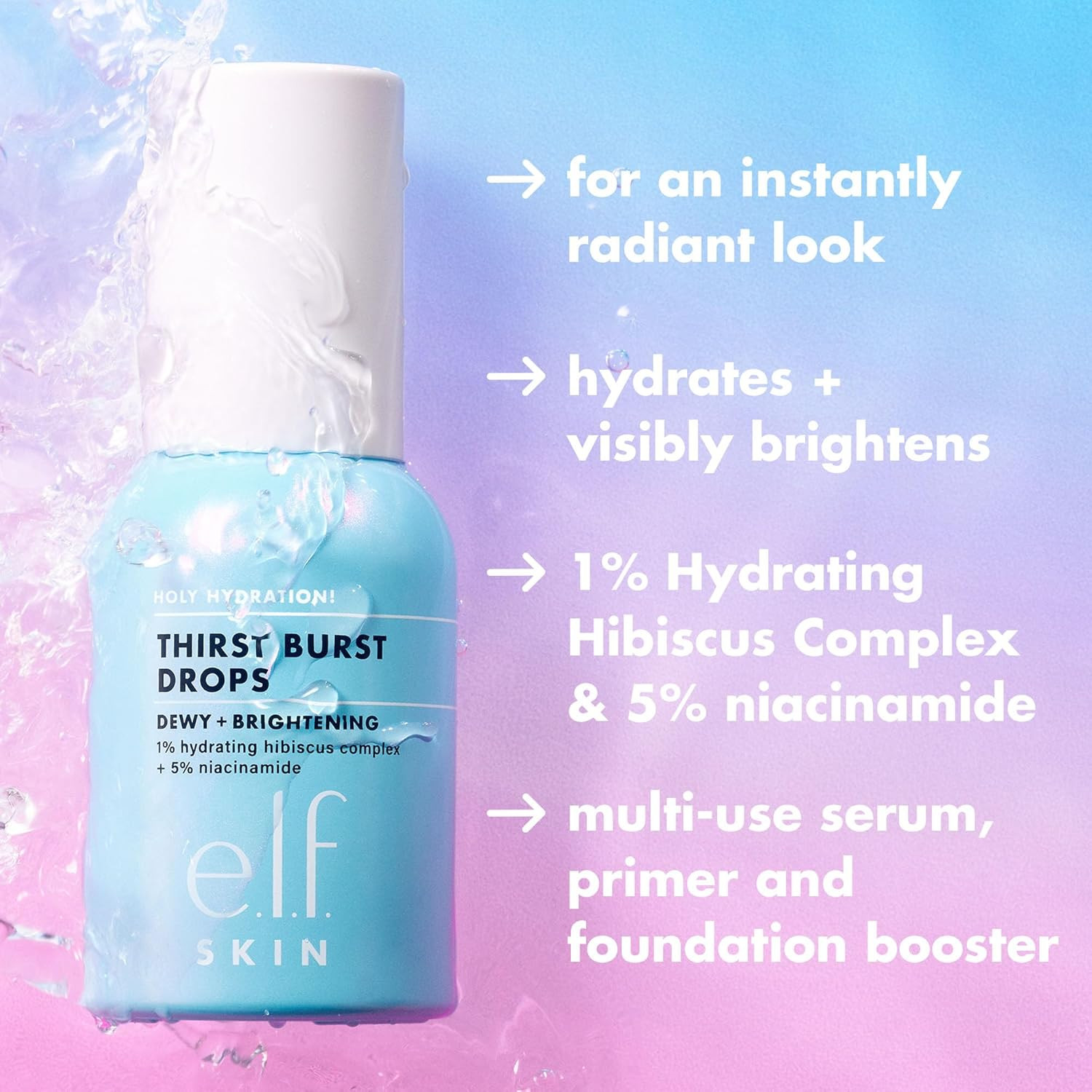 e.l.f. SKIN Holy Hydration! Thirst Burst Drops, Serum For A Radiant Complexion Instantly & Over T... | Amazon (CA)