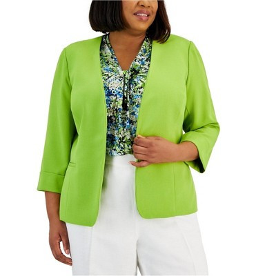 Kasper Womens Plus Size Classic Blazer Jacket, brightgrn, 16W | Target