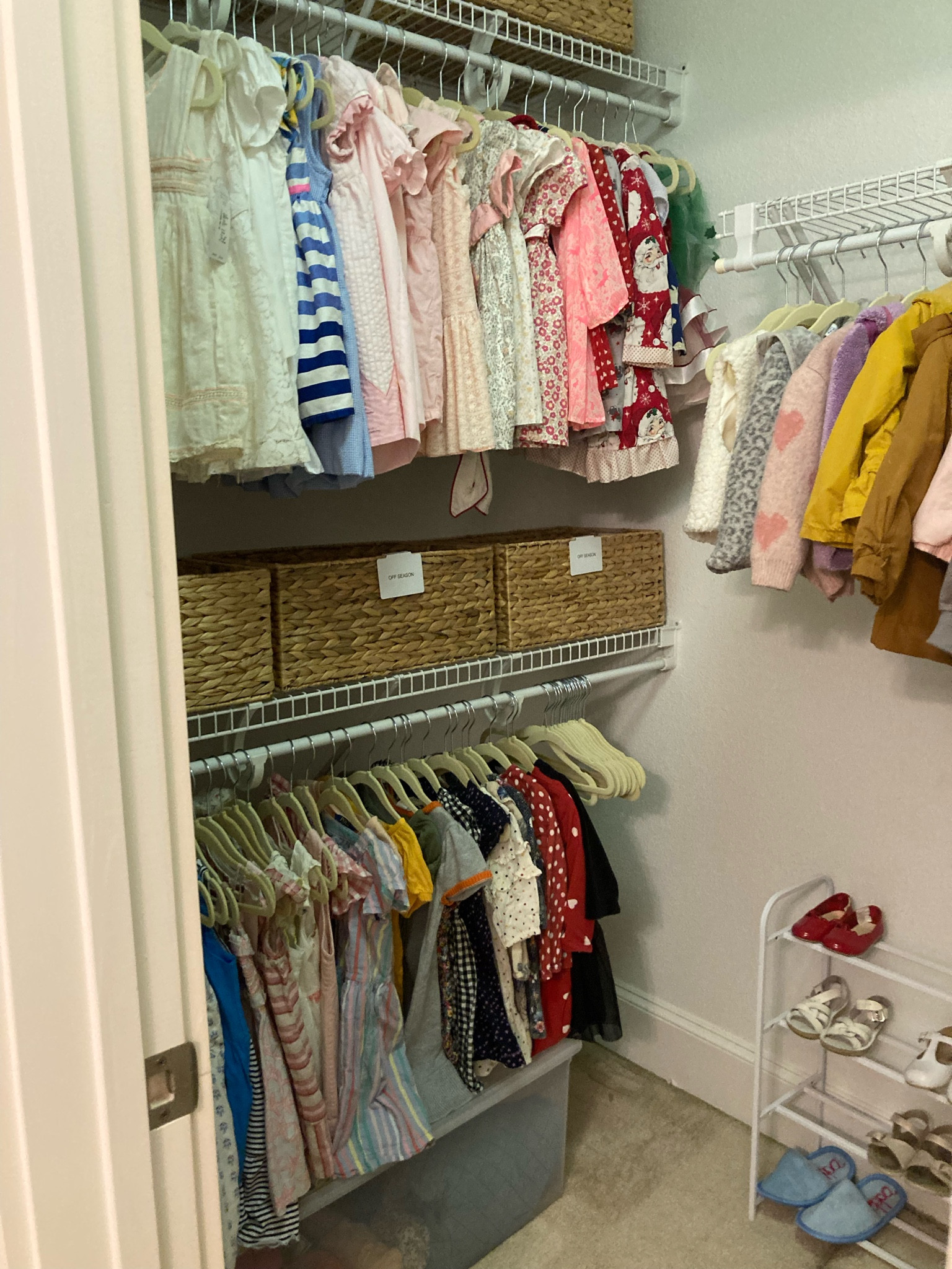 Organized kids closet 