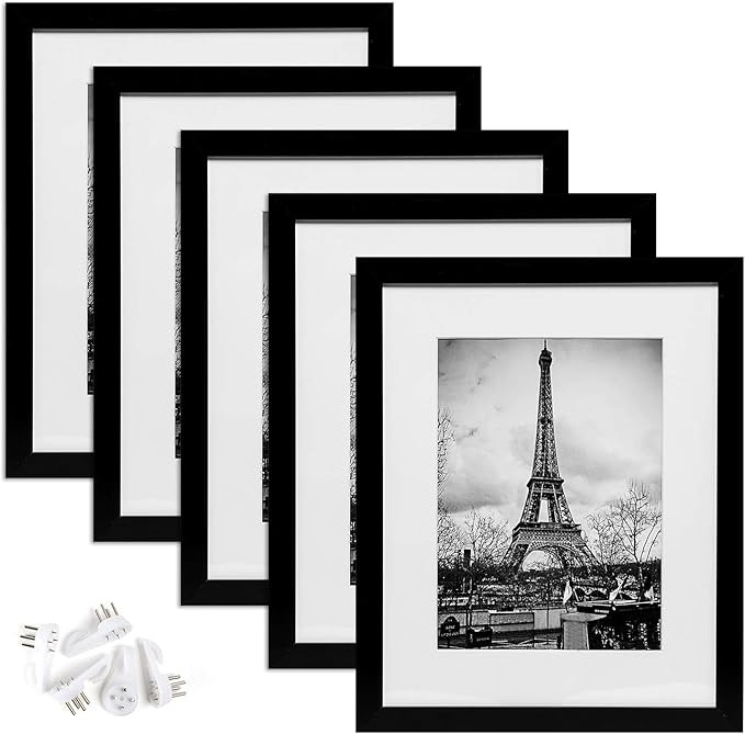 upsimples 11x14 Picture Frame Set of 5,Display Pictures 8x10 with Mat or 11x14 Without Mat,Wall G... | Amazon (US)