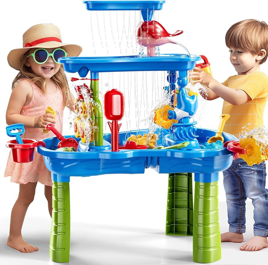 Water Table for Toddlers 3-5, 3-Tier Kids Sand Water Table, Water and Sand Activity Sensory Table... | Amazon (US)