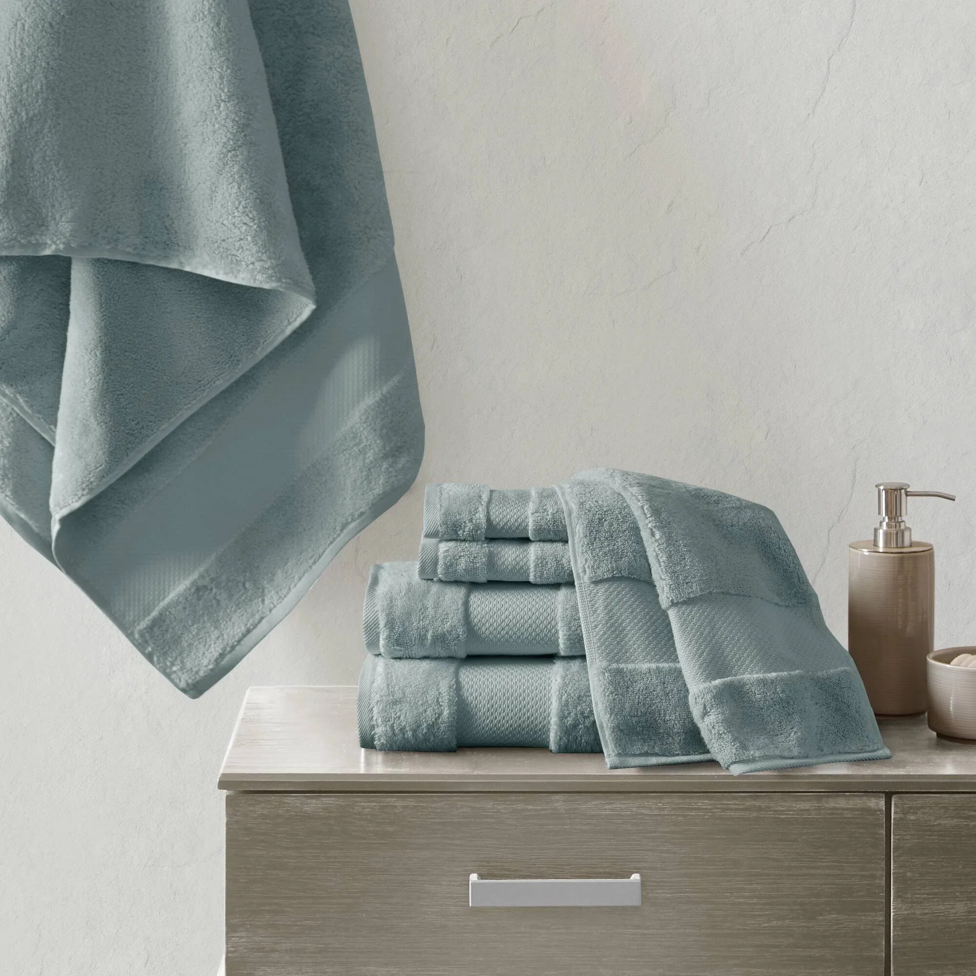 Turkish 100% Cotton Oversized Quick Dry Highly Absorbent Towel Set | Birch Lane