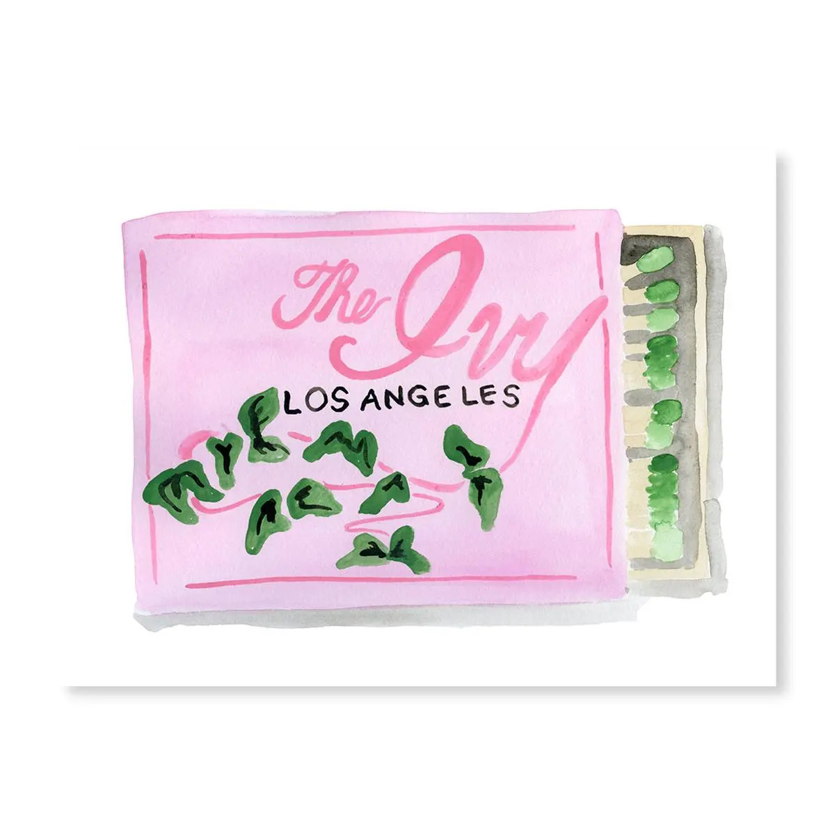 Furbish The Ivy Matchbook Watercolor Print, 5" x 7" | Chairish