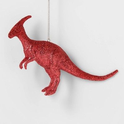 Glitter Parasaurolophus Dinosaur Christmas Tree Ornament Red - Wondershop™ | Target