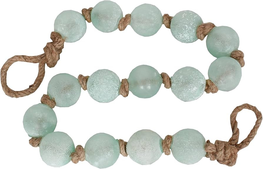 Handcrafted 48 inch Garland with 15 Pieces Sea Glass Balls 2 inch in Diameter, Tabletop, Bowl and... | Amazon (US)