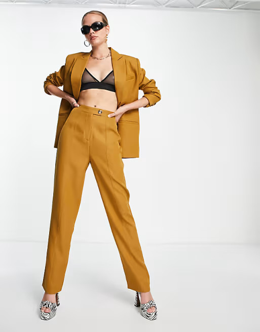 4th & Reckless tailored co-ord in mustard | ASOS (Global)