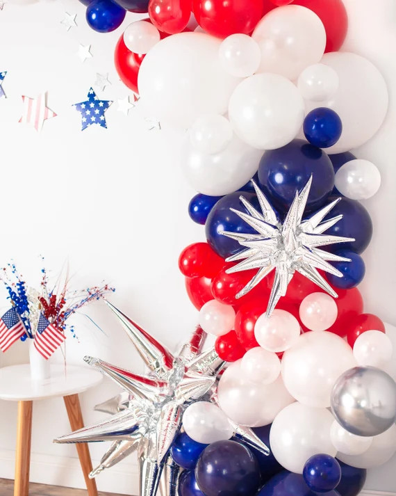 Patriotic Firework Star Balloons  4th of July Party Decor | Etsy | Etsy (US)