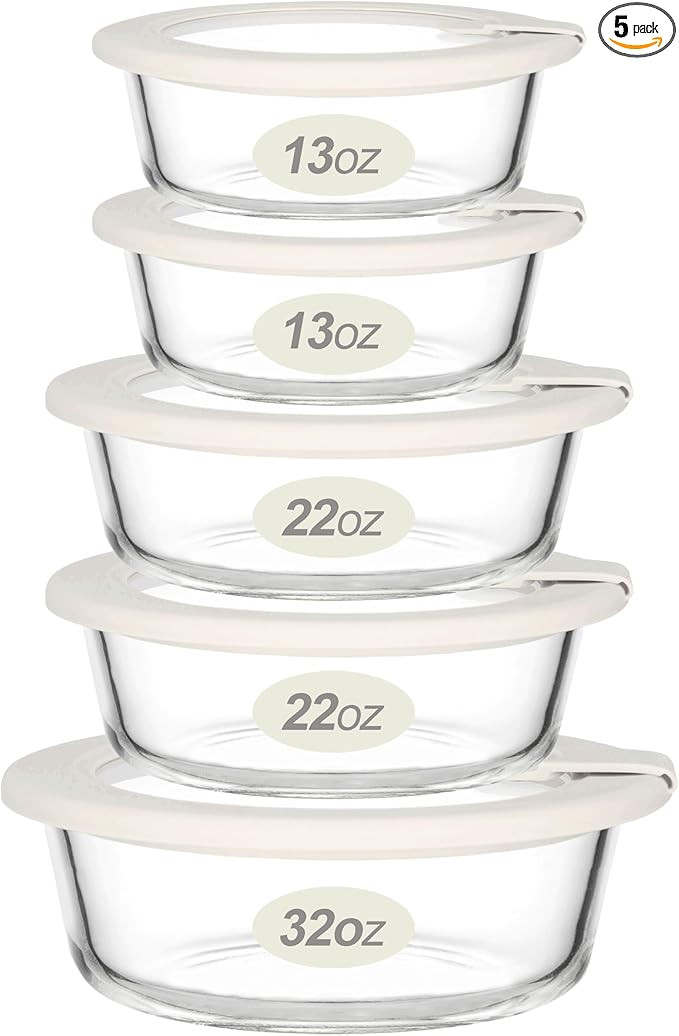 Urban Green Glass Food Storage Containers with Glass Lids, Microwave Safe Food Container Set, Ait... | Amazon (US)