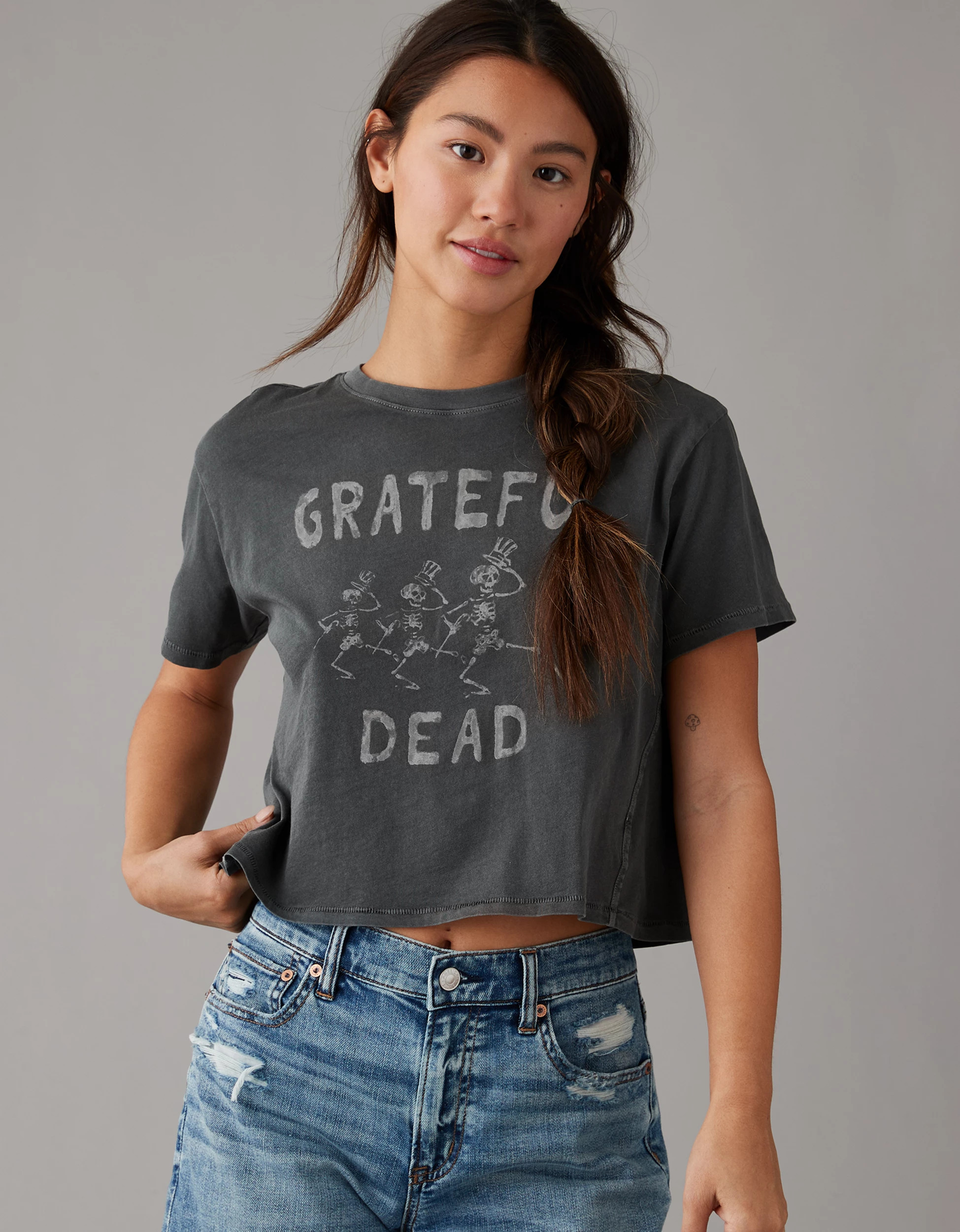 AE Cropped Grateful Dead Graphic Tee | American Eagle Outfitters (US & CA)