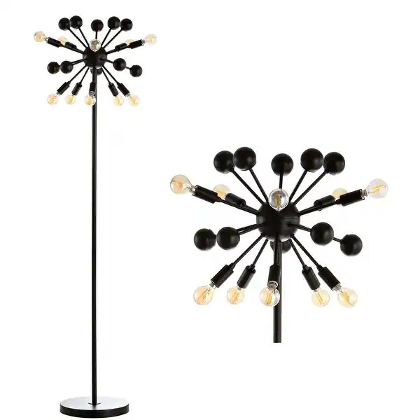 Clara 10-Light 63" Modern Sputnik Metal LED Floor Lamp, Black by JONATHAN Y - 63" H x 19" W x 19"... | Bed Bath & Beyond