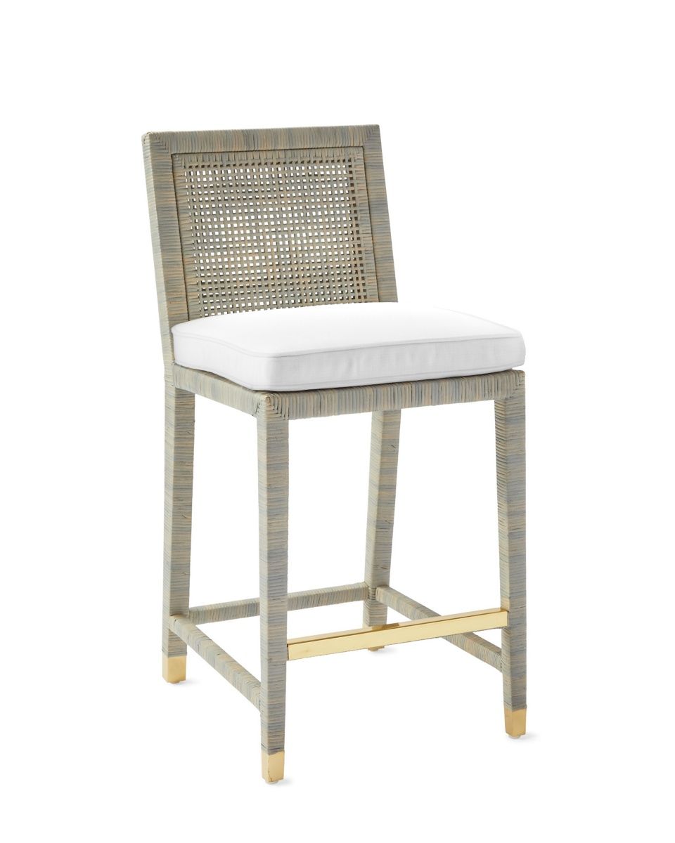 Balboa Rattan Counter Stool - Mist | Serena and Lily