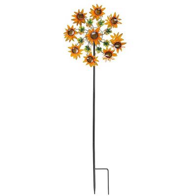 Plow & Hearth Sunflower Garden Metal Wind Spinner | Target