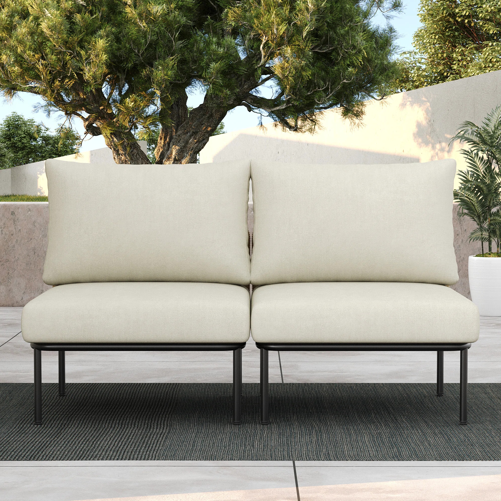 Layinsun Outdoor Patio Woven Rope Wicker Modular Single Chair (set Of 2) | Wayfair North America