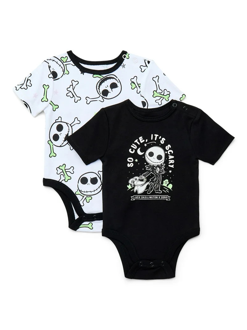 Nightmare Before Christmas Baby Boys or Girls Graphic One-Piece Bodysuits, 2-Pack, Sizes 0/3M-24M | Walmart (US)