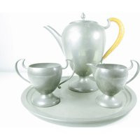 Pewter Tea Set, Dish Set, Pot, Sugar Bowl, Creamer, Bowl, Place Setting, Wedding Decor, Vintage Serving | Etsy (US)