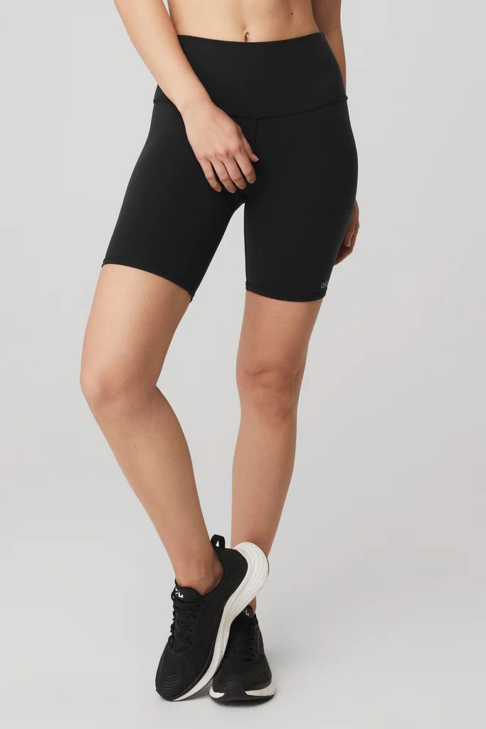 High-Waist Biker Short - Black | Alo Yoga