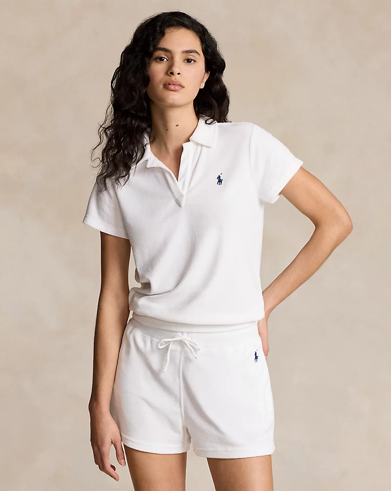Shrunken Fit Terry Polo Shirt for Women | Ralph Lauren® UK | Ralph Lauren (UK)