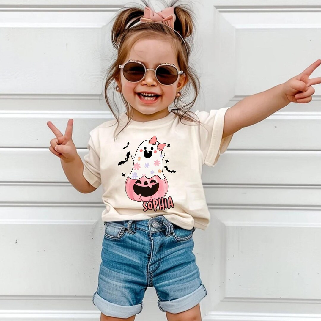 Kids Halloween Shirt, Custom Name Halloween Shirt for Kid, Personalized Halloween Toddler Shirt, ... | Etsy (US)