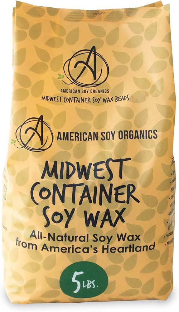 American Soy Organics - 100% Midwest Soy Container Wax Beads for Candle Making (5 Pound Bag) | Amazon (US)