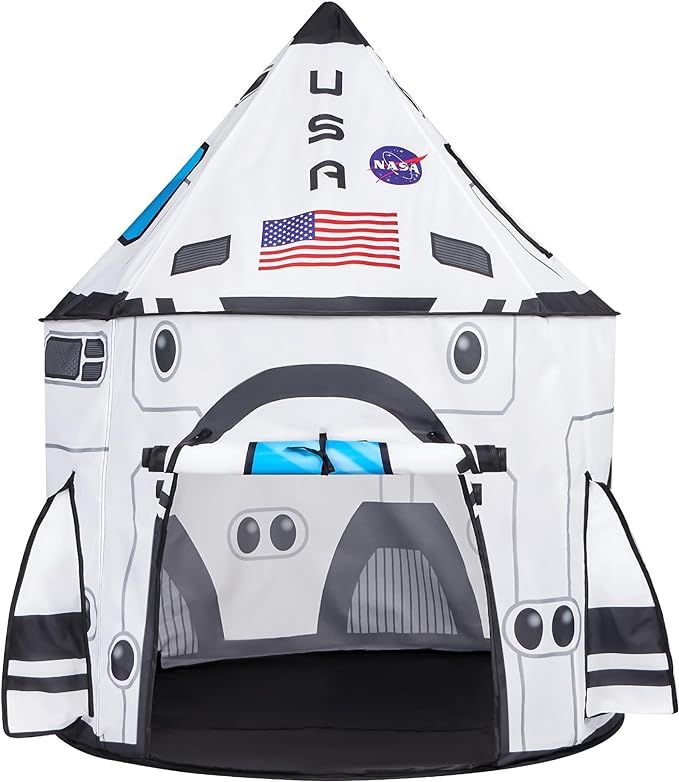 JOYIN Rocket Ship Play Tent Pop up Play Tent Kids Indoor Outdoor Spaceship Playhouse Tent Set | Amazon (US)