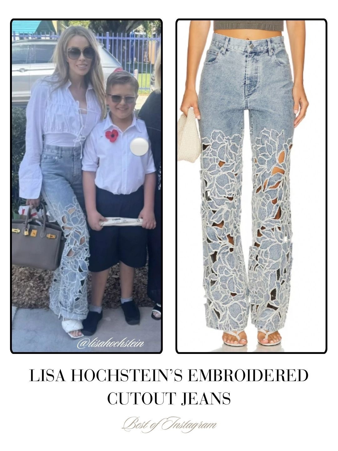 Lisa Hochstein’s Embroidered Cutout Jeans 