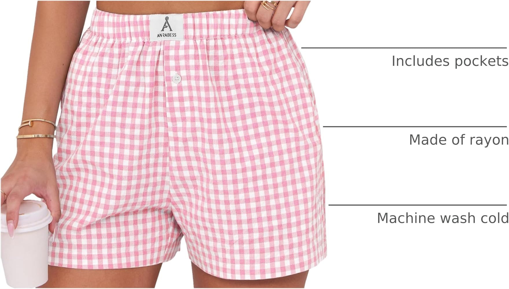 ANRABESS Boxer Shorts for Women Gingham Pajama 2026 Summer Casual Lounge Sleep Plaid Shorts Y2K B... | Amazon (US)