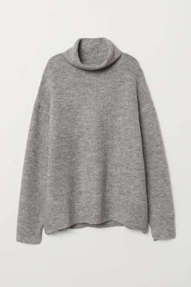 H & M - Knit Turtleneck Sweater - Gray | H&M (US + CA)