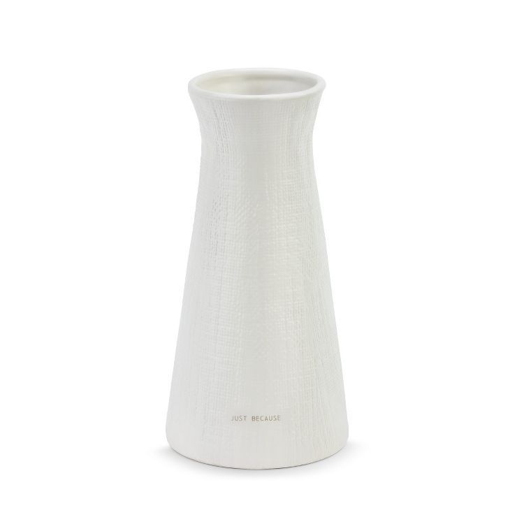 DEMDACO Linen Texture Just Because Vase White | Target