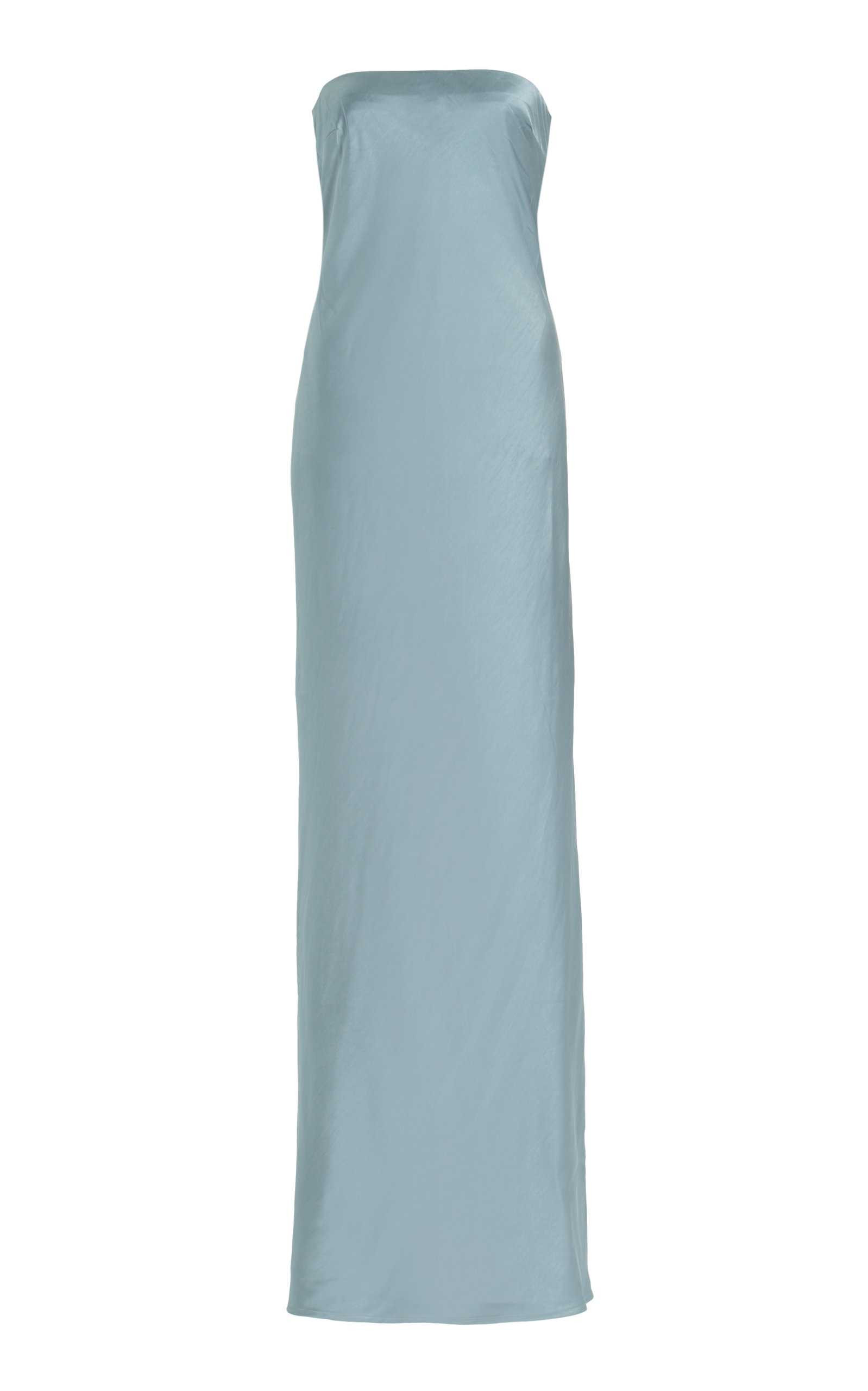 Satin Tie Back Strapless Maxi Dress | Moda Operandi (Global)