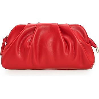 CHARMING TAILOR Chic Soft Vegan Leather Clutch Bag Dressy Pleated PU Evening Purse for Women | Amazon (US)