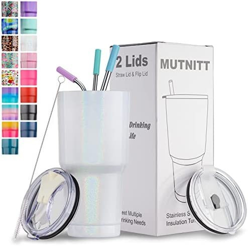 30 oz Tumbler with Lids and Straws,18/8 Stainless Steel Vacuum Insulated Tumbler,Insulated Coffee... | Amazon (US)