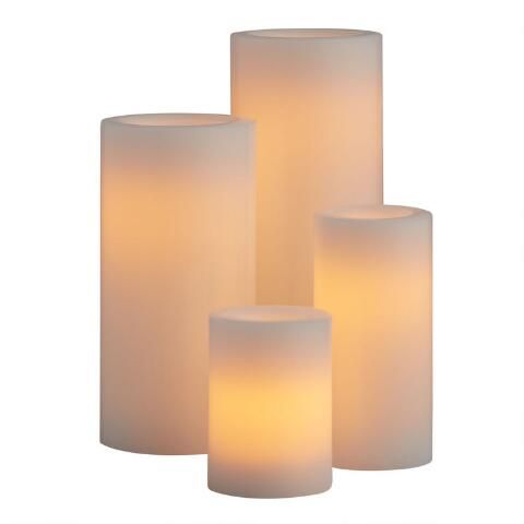 Ivory All Weather Outdoor Flameless LED Pillar Candle | World Market