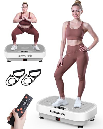 Vibration Plate Exercise Machine, 9 Modes Vibrating Platform for Lymphatic Drainage,3D Upgraded Vibrated Plates for Weight Loss (White) | Amazon (US)