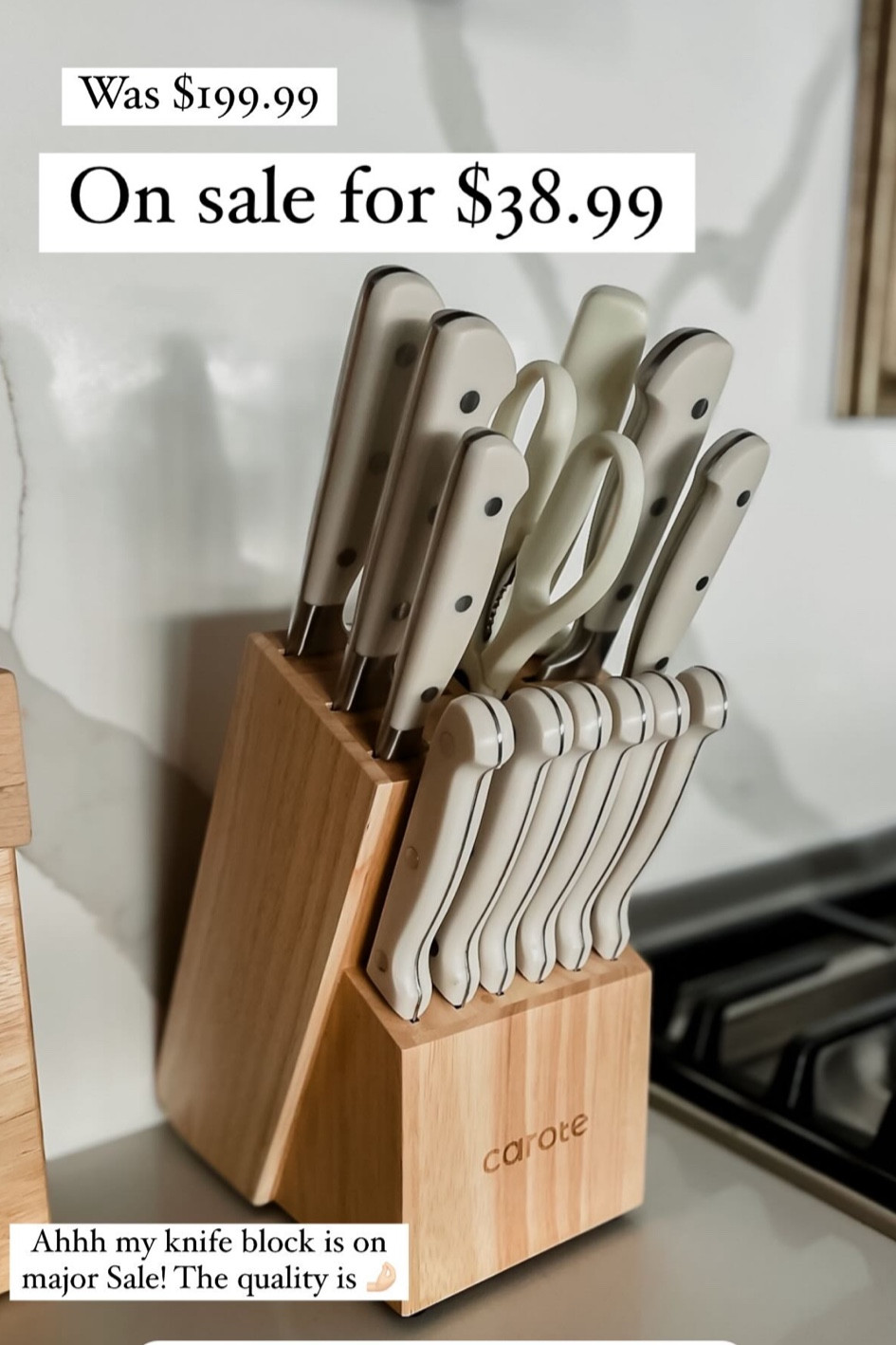 Got these knifes a few months ago and they are amazing! On major sale- kitchen finds-knife block 

#LTKHome #LTKSeasonal #LTKFindsUnder50