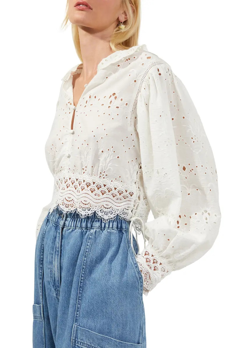 Biton Organic Cotton Balloon Sleeve Blouse | Nordstrom