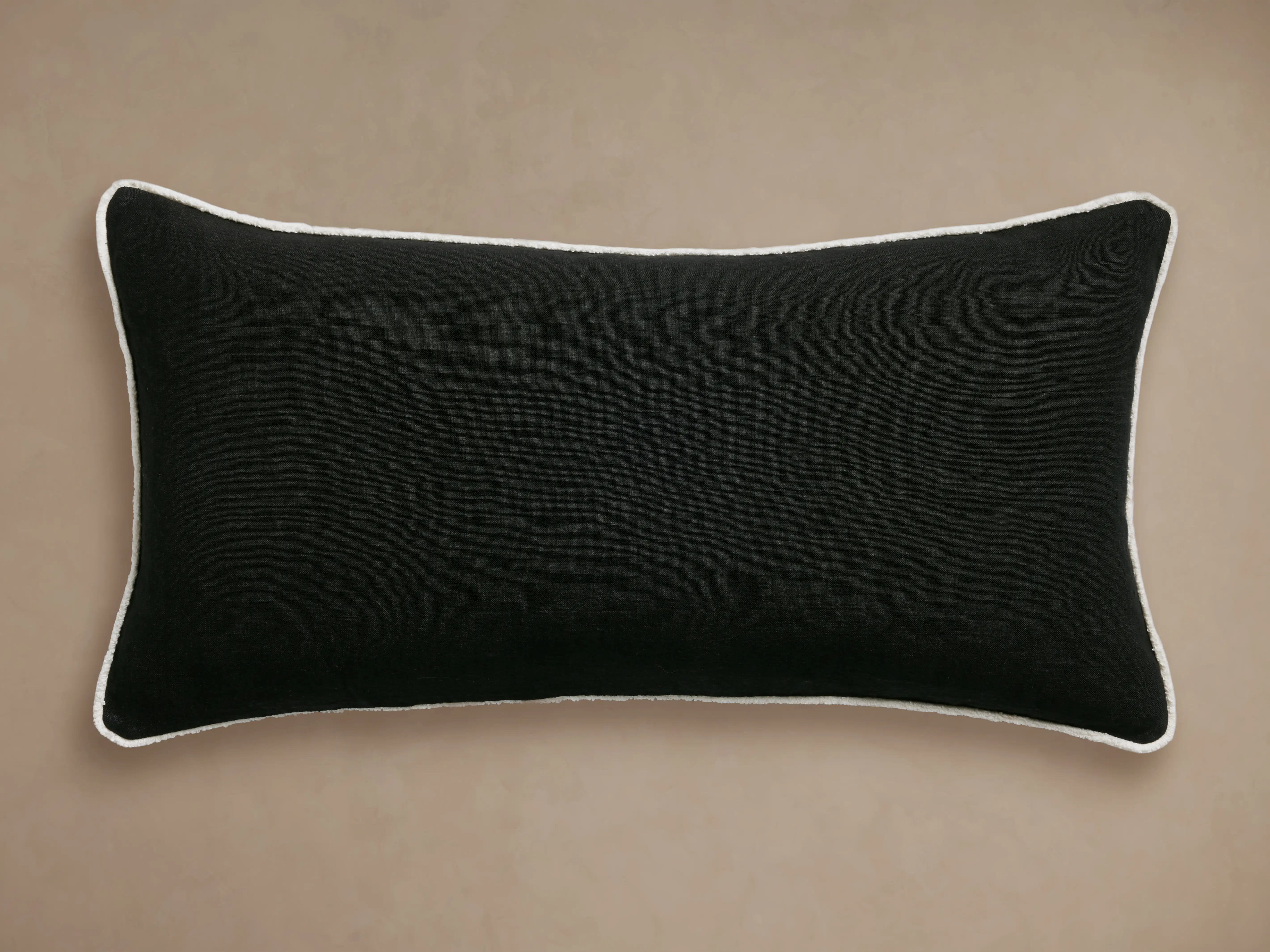 Contrast Edge Lumbar Pillow Cover in Onyx | Arhaus