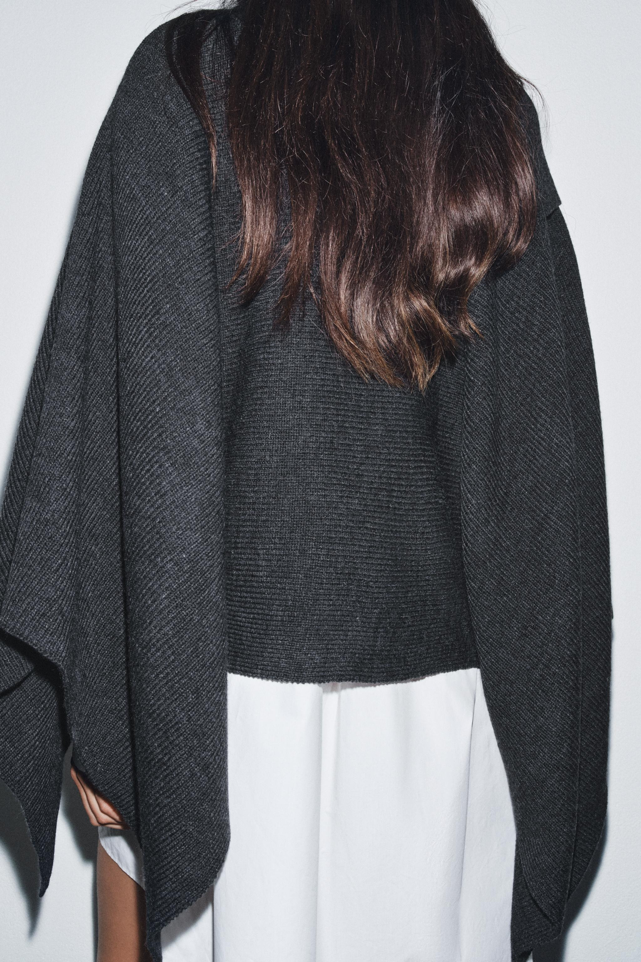 ASYMMETRIC NECK WOOL CAPE | Zara US