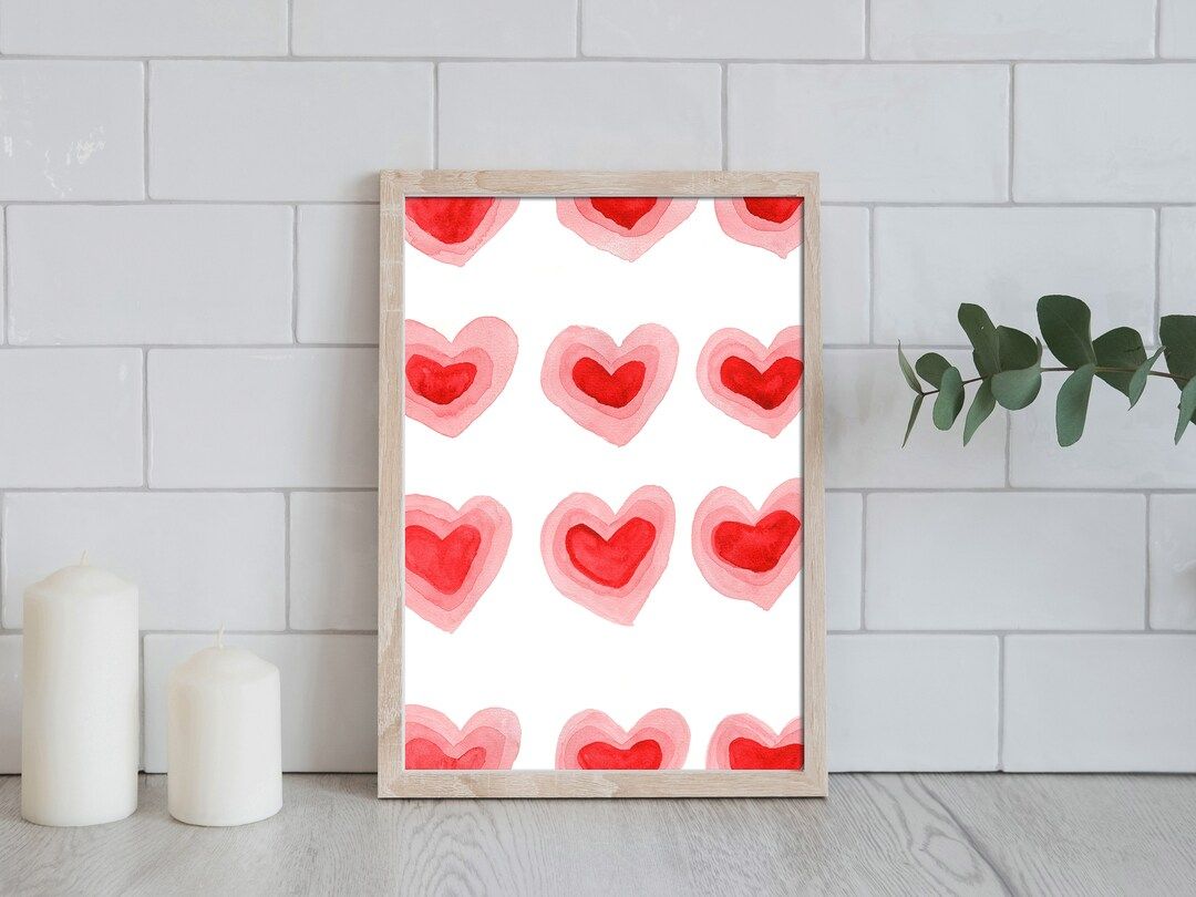Valentines Day Print Digital Download Printable Wall Art Valentines Day Decor Heart Wall Art Prin... | Etsy (US)