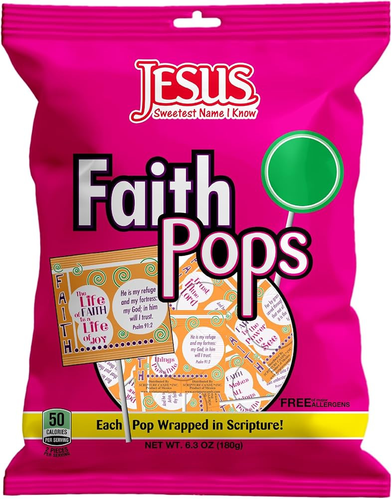 Scripture Candy, Faith Pops Individually Wrapped Lollipop Bag 6.3 Ounce, 20 Pieces | Amazon (US)