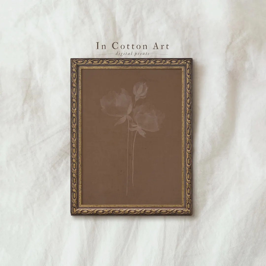 Minimalist Botanical Wall Art Digital Download, Neutral Peony Flower Print, Abstract Floral Artwo... | Etsy (US)